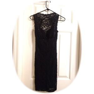 Windsor black lace cut out back Black dress Sz 5-6